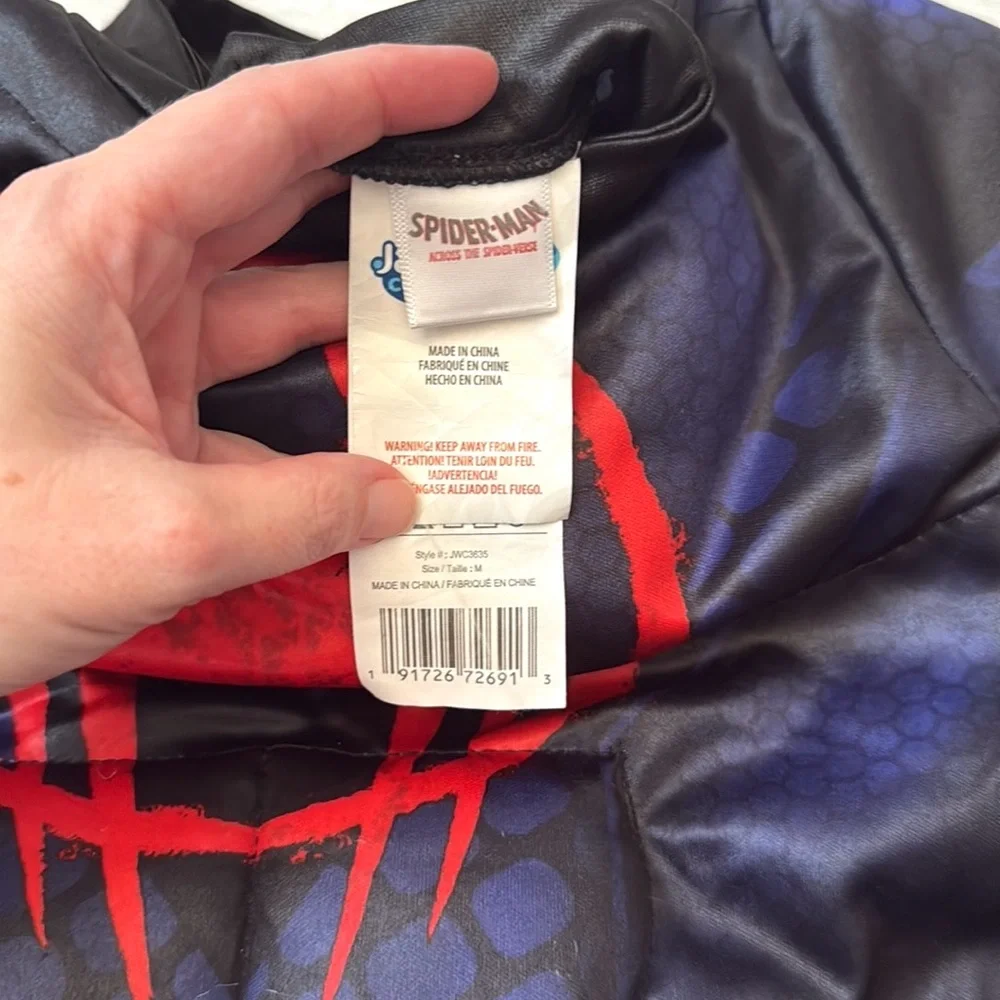 Spiderman Kid Costume Bodysuit Size 8 Medium Marvel Superhero Halloween Dress Up